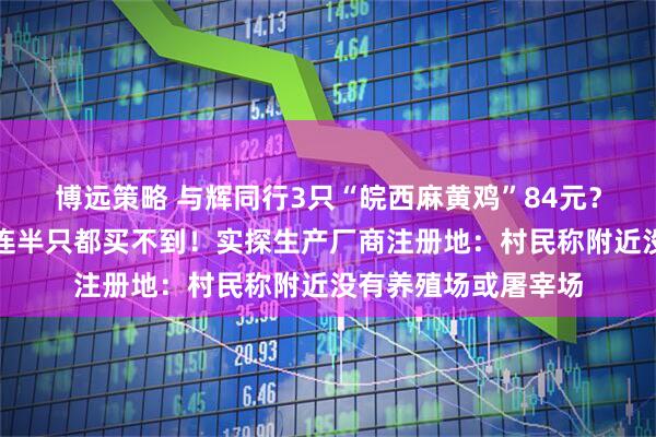 博远策略 与辉同行3只“皖西麻黄鸡”84元？协会会长：这个价连半只都买不到！实探生产厂商注册地：村民称附近没有养殖场或屠宰场